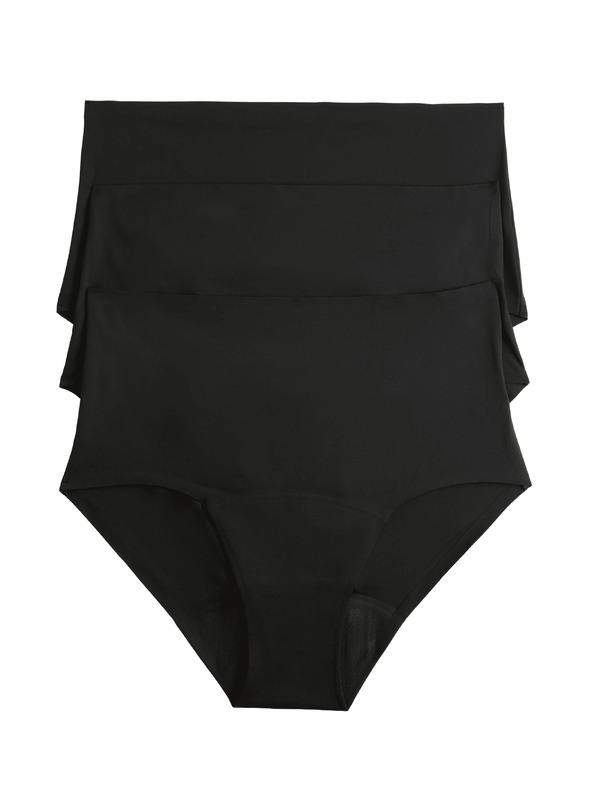 Marks & Spencer Magas nedvszívó menstruációs bugyi derekig láthatatlan szegéllyel, 3 db Marks & Spencer fekete