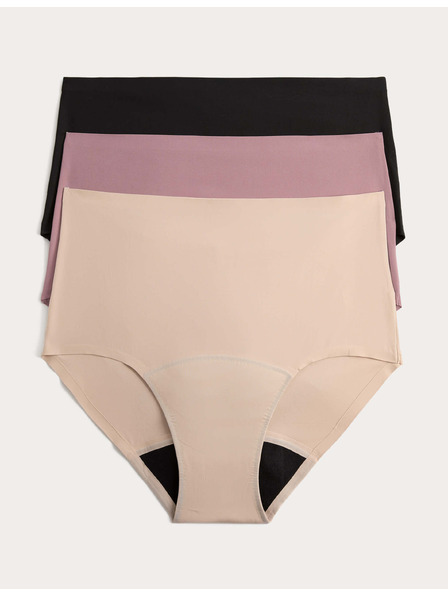 Marks & Spencer Magas nedvszívó menstruációs bugyi derekig láthatatlan szegéllyel, 3 db Marks & Spencer fekete