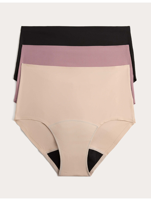 Marks & Spencer Magas nedvszívó menstruációs bugyi derekig láthatatlan szegéllyel, 3 db Marks & Spencer fekete