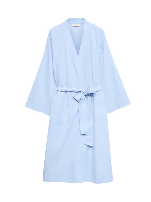 Marks & Spencer Chambray pléd tiszta pamutból Marks & Spencer kék