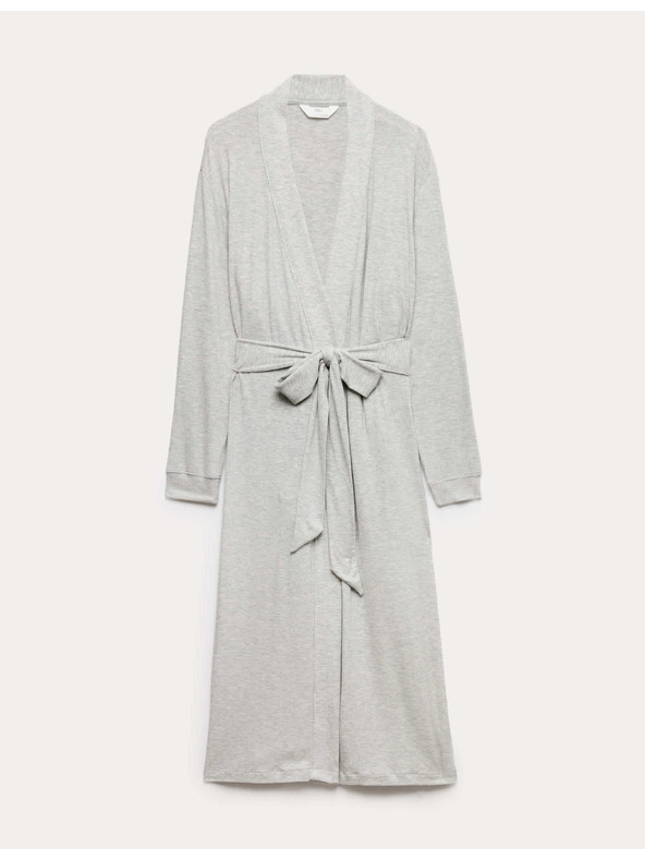 Marks & Spencer Hosszú bordázott wrap magas modál tartalommal Marks & Spencer szürke