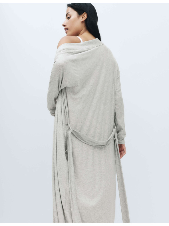 Marks & Spencer Hosszú bordázott wrap magas modál tartalommal Marks & Spencer szürke