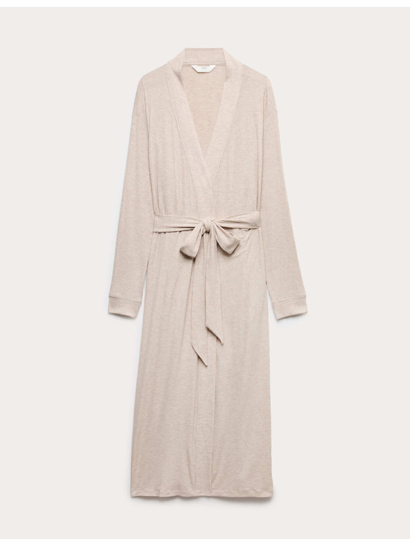 Marks & Spencer Hosszú bordázott wrap magas modál tartalommal Marks & Spencer bézs