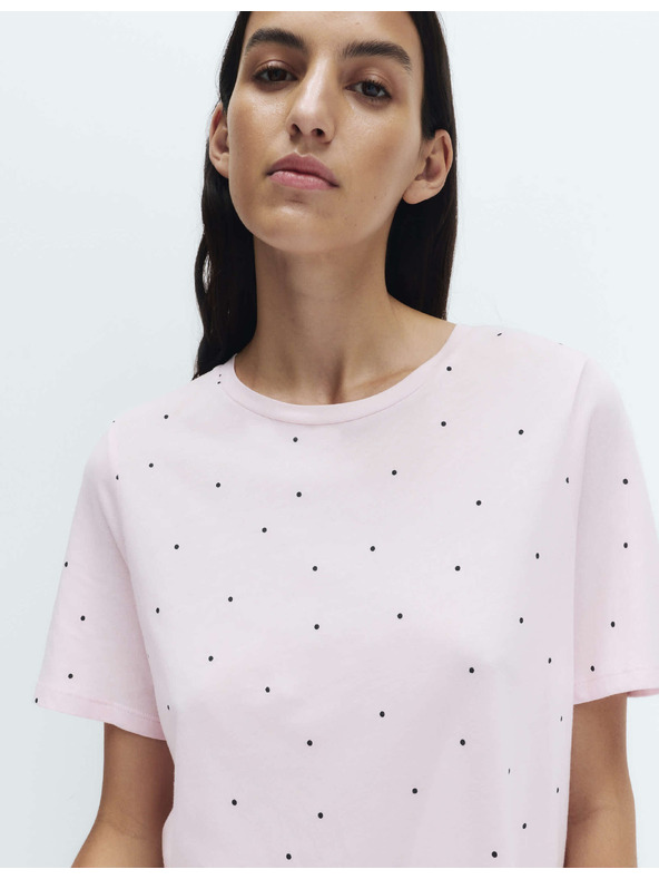 Marks & Spencer Hosszú éjszakai ing nyomattal pamutból és modálból Marks & Spencer rózsaszín