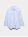 Marks & Spencer Csíkos éjszakai ing poplin és tiszta pamutból Marks & Spencer kék