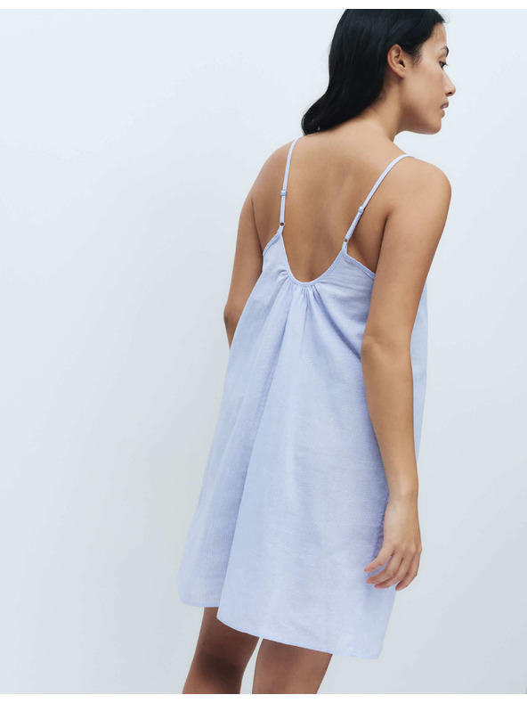 Marks & Spencer Rövid csíkos hálóingek tiszta pamutból Marks & Spencer kék