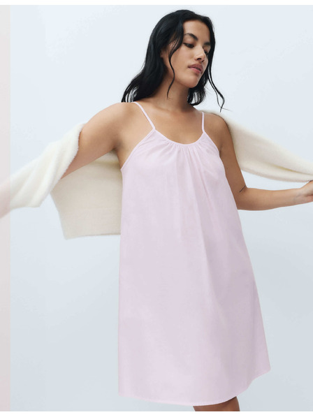 Marks & Spencer Rövid csíkos hálóingek tiszta pamutból Marks & Spencer rózsaszín