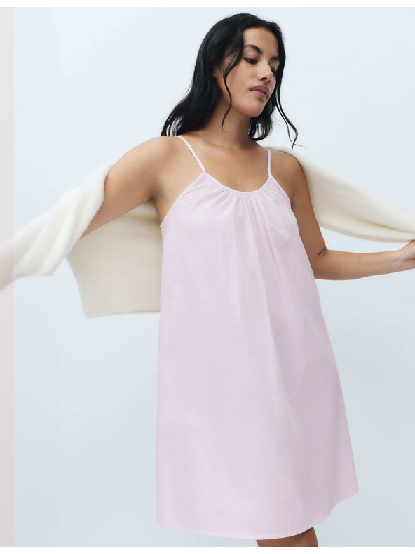 Marks & Spencer Rövid csíkos hálóingek tiszta pamutból Marks & Spencer rózsaszín