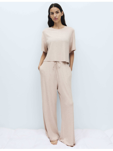 Marks & Spencer Bordázott pizsama nadrág magas modál-tartalommal Marks & Spencer beige
