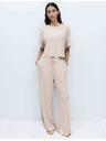Marks & Spencer Bordázott pizsama nadrág magas modál-tartalommal Marks & Spencer beige