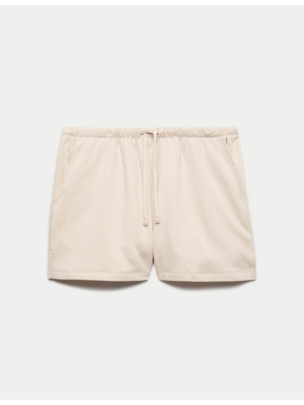 Marks & Spencer Pizsama rövidnadrág magas pamutarányú és Brushback technológiájú Marks & Spencer beige