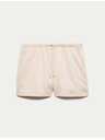 Marks & Spencer Pizsama rövidnadrág magas pamutarányú és Brushback technológiájú Marks & Spencer beige