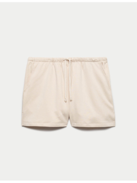 Marks & Spencer Pizsama rövidnadrág magas pamutarányú és Brushback technológiájú Marks & Spencer beige