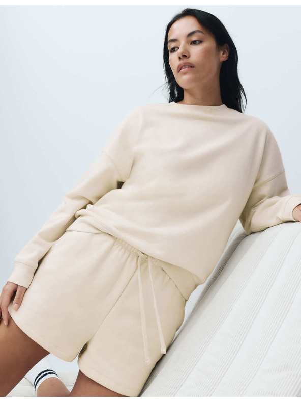 Marks & Spencer Pizsama rövidnadrág magas pamutarányú és Brushback technológiájú Marks & Spencer beige