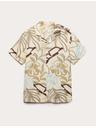 Marks & Spencer Hawaii rövid ujjú ing linen keverékből Marks & Spencer krém
