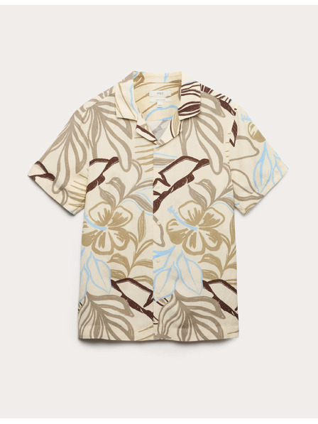 Marks & Spencer Hawaii rövid ujjú ing linen keverékből Marks & Spencer krém
