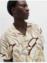 Marks & Spencer Hawaii rövid ujjú ing linen keverékből Marks & Spencer krém