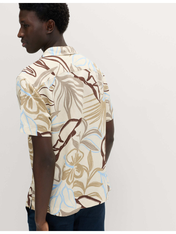 Marks & Spencer Hawaii rövid ujjú ing linen keverékből Marks & Spencer krém