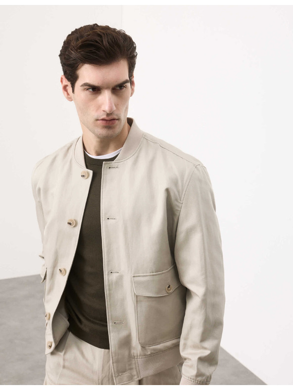 Marks & Spencer Bomber kabát pamut vegyületből Marks & Spencer bézs