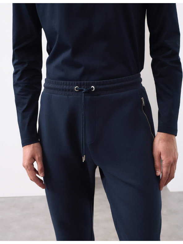 Marks & Spencer Magas pamuttartalommal rendelkező jogging nadrág mandzettákkal, normál fazon Marks & Spencer tengerészeti kék