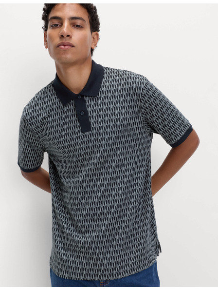Marks & Spencer Geometrikus mintás póló, 100% pamutból Marks & Spencer tengerészeti kék