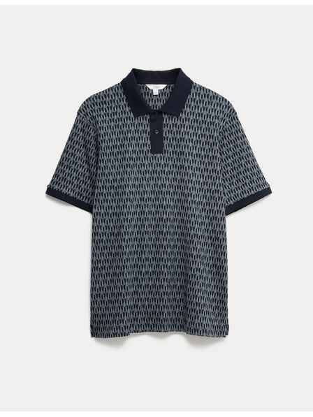Marks & Spencer Geometrikus mintás póló, 100% pamutból Marks & Spencer tengerészeti kék