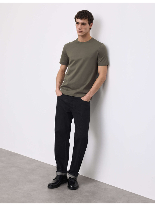 Marks & Spencer Prémium pamut póló, szűk szabás Marks & Spencer zöld