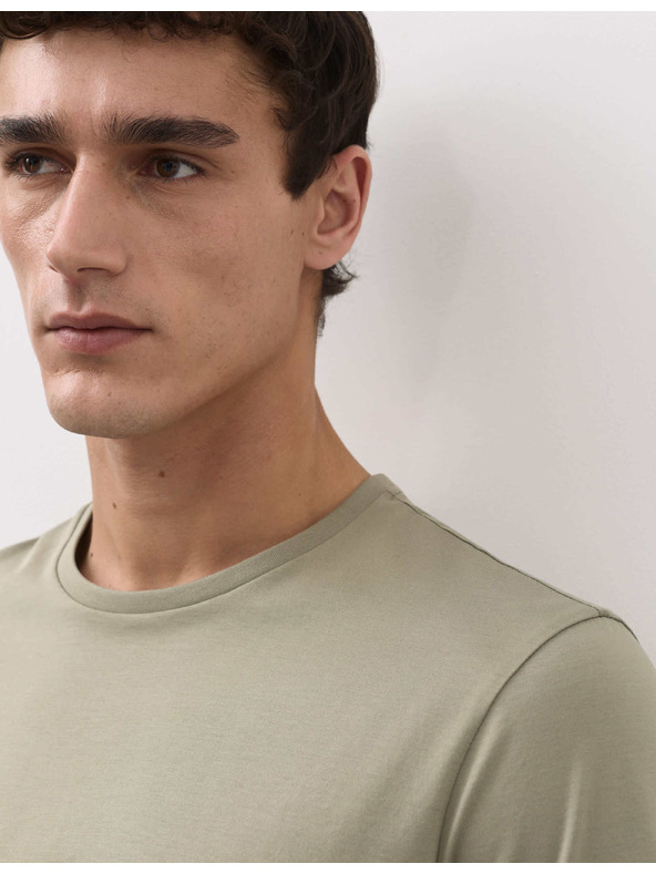Marks & Spencer Prémium pamut póló, szűk szabás Marks & Spencer zöld