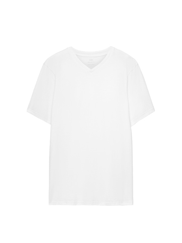 Marks & Spencer Marks & Spencer V-nyakú póló 100% pamutból fehér