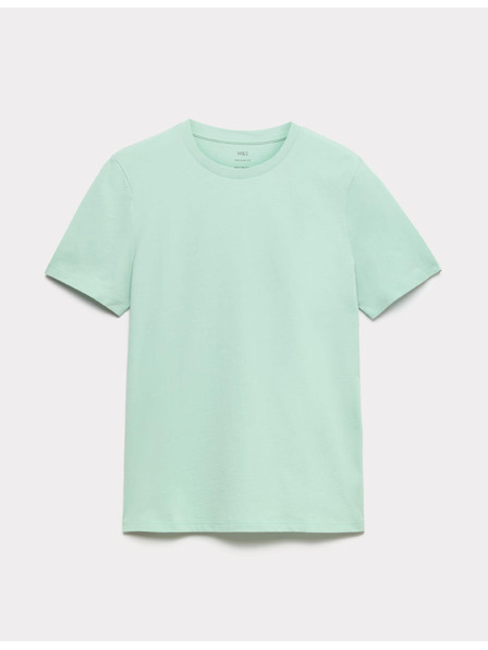 Marks & Spencer Nyakú póló 100% pamutból Marks & Spencer zöld