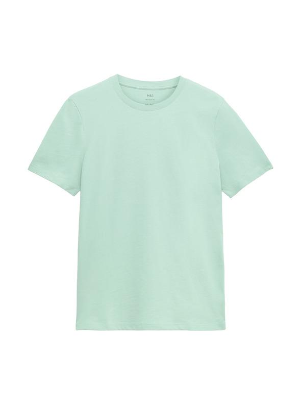 Marks & Spencer Nyakú póló 100% pamutból Marks & Spencer zöld