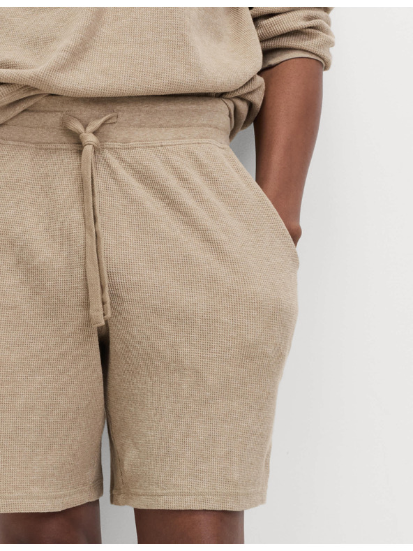 Marks & Spencer Otthoni rövidnadrág tiszta pamutból gofri textúrával Marks & Spencer bézs