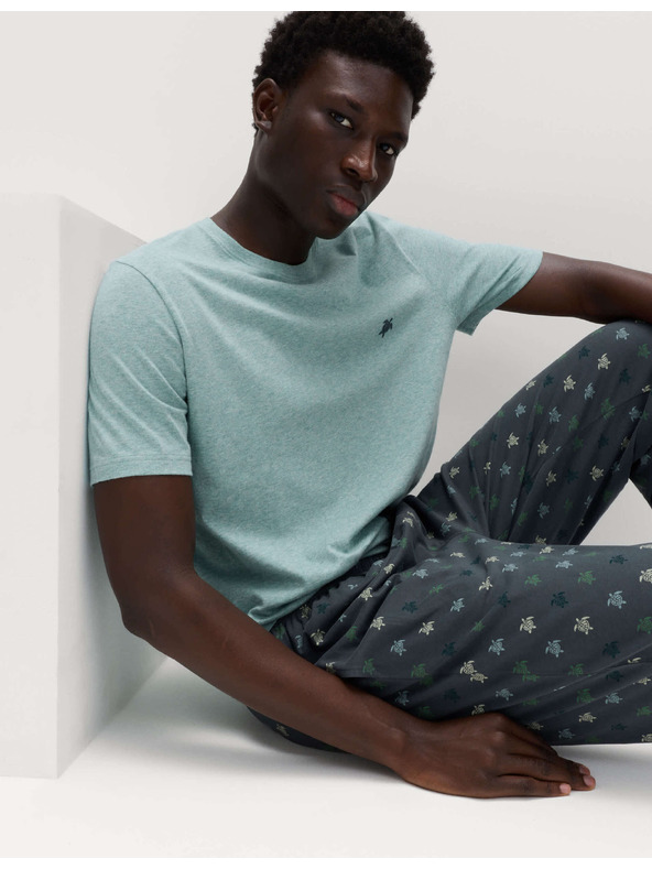 Marks & Spencer Tiszta pamut pizsamakomplekk teknős mintával Marks & Spencer zöld