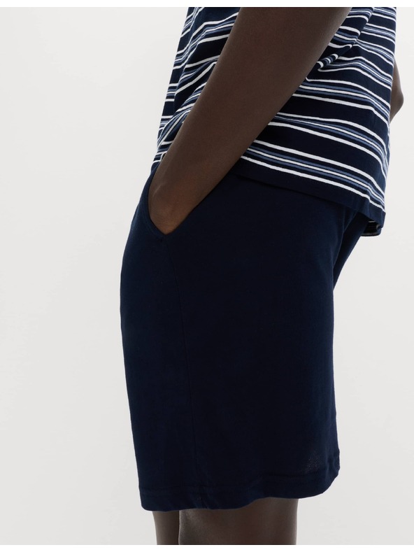 Marks & Spencer Csíkos 100% pamut pizsama szett Marks & Spencer tengerkék