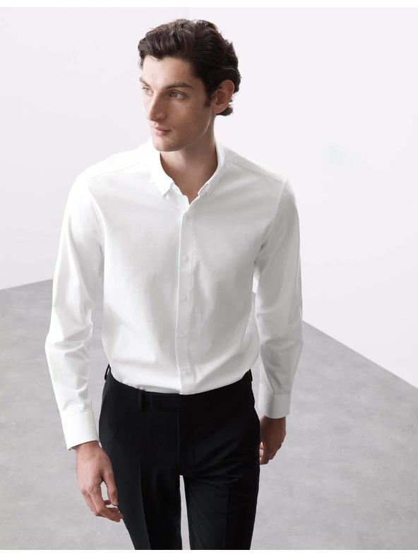 Marks & Spencer Stretch pamut ing klasszikus szabásmintában 360 Flex™ technológiával Marks & Spencer fehér