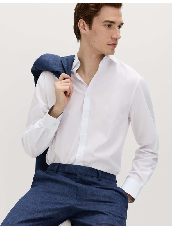 Marks & Spencer Klasszikus fazonú ing pamut keverékből vasalásmentesítő kezeléssel Marks & Spencer fehér