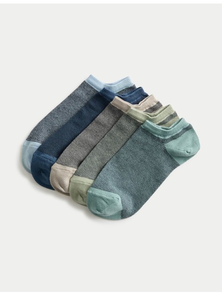 Marks & Spencer Sport Trainer Liners™ zokni Cool & Fresh™ technológiával és magas pamut tartalommal, 5 pár szett Marks & Spencer többszínű