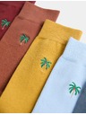 Marks & Spencer Csíkos zokni pálma motívummal, magas pamut tartalommal és Cool & Fresh™ technológiával, 5 pár Marks & Spencer többszínű