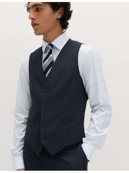 Marks & Spencer Textúrázott rugalmas mellény Marks & Spencer tengerészkék