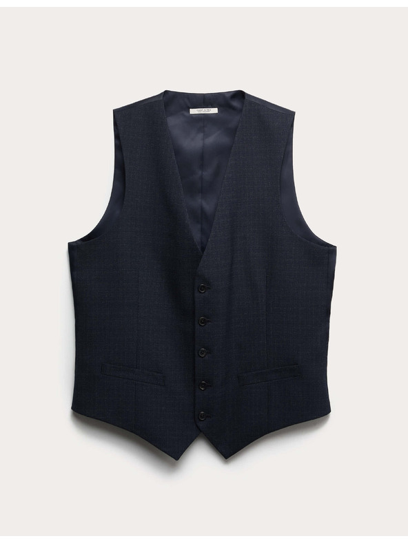 Marks & Spencer Textúrázott rugalmas mellény Marks & Spencer tengerészkék