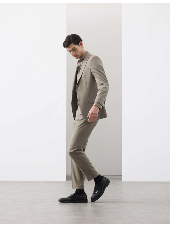 Marks & Spencer Enyhén szűkített fazonú öltöny nadrág gyapjú keverékből Marks & Spencer zöld