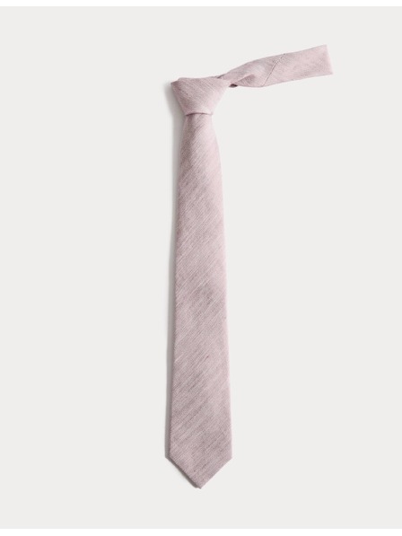 Marks & Spencer Textúrázott linen nyakkendő magas linen tartalommal Marks & Spencer rózsaszín