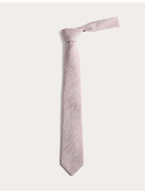 Marks & Spencer Textúrázott linen nyakkendő magas linen tartalommal Marks & Spencer rózsaszín