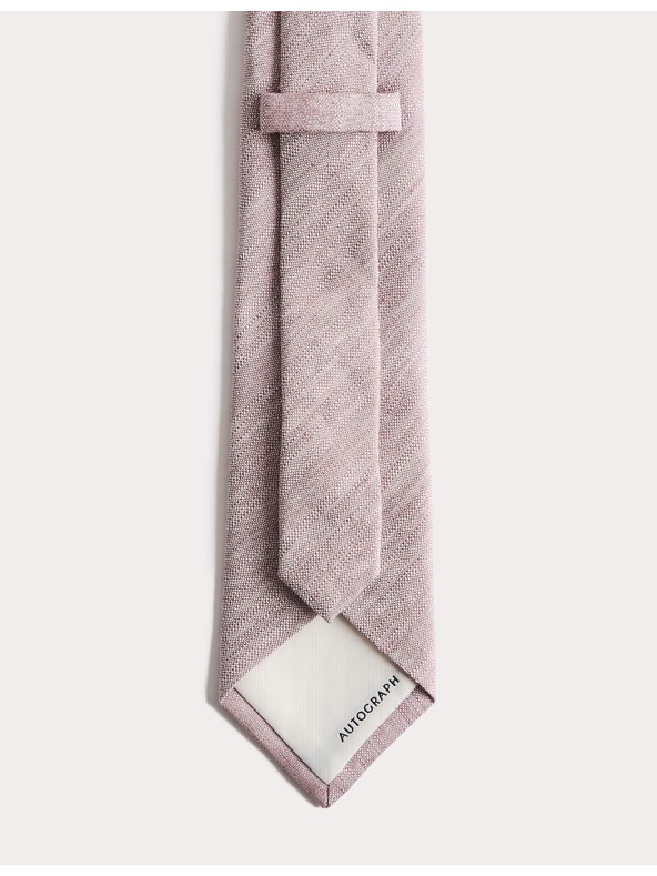 Marks & Spencer Textúrázott linen nyakkendő magas linen tartalommal Marks & Spencer rózsaszín