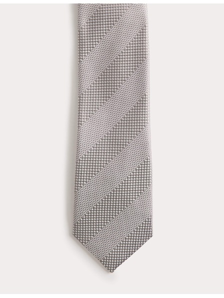 Marks & Spencer Textúrázott csíkos nyakkendő tiszta selyemből Marks & Spencer szürke
