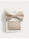 Marks & Spencer Pöttyös csokornyakkendő és zsebkendő szett Marks & Spencer bézs