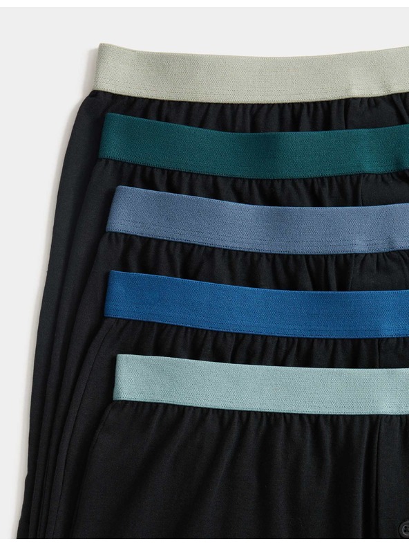 Marks & Spencer 5 darabos jersey anyagú tiszta pamut boxer alsónadrág Cool & Fresh™ technológiával, Marks & Spencer fekete