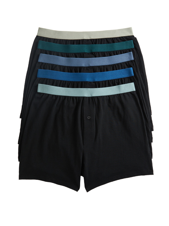Marks & Spencer 5 darabos jersey anyagú tiszta pamut boxer alsónadrág Cool & Fresh™ technológiával, Marks & Spencer fekete
