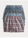 Marks & Spencer Kockás szövött boxer tiszta pamutból, 5 darabos csomag Marks & Spencer kék
