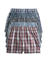 Marks & Spencer Kockás szövött boxer tiszta pamutból, 5 darabos csomag Marks & Spencer kék